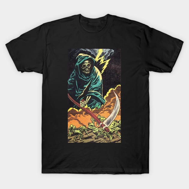 Angel of Death and scythe T-Shirt by Comic Dzyns